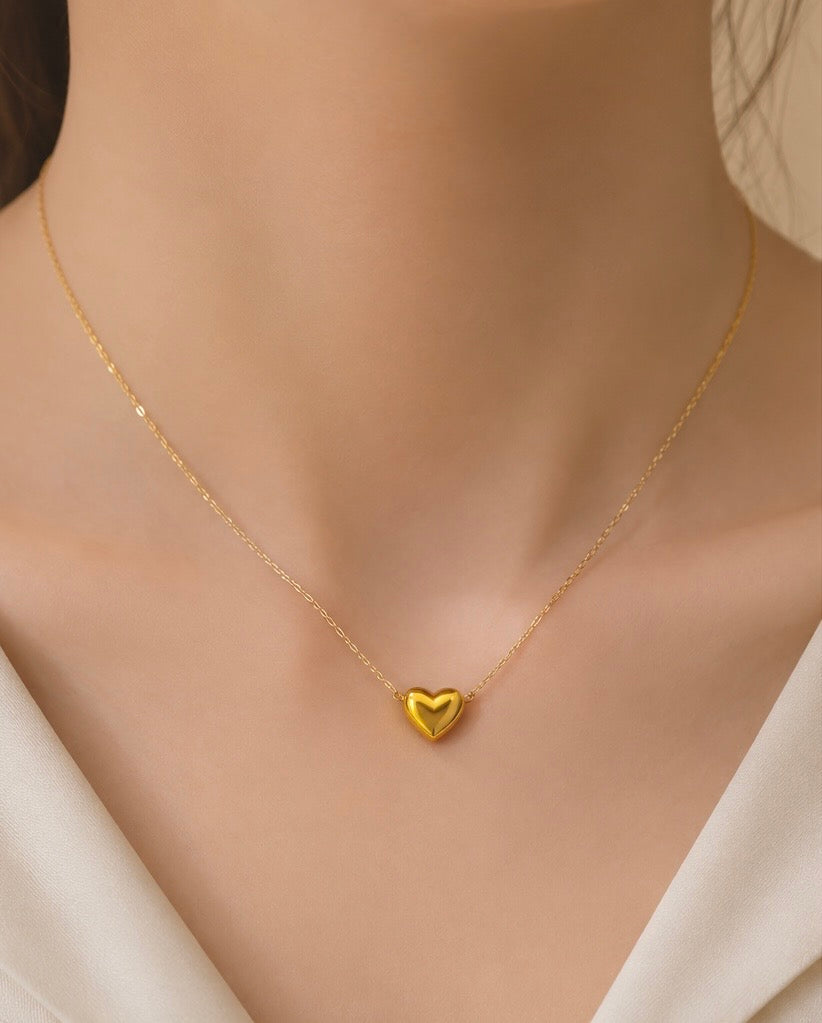 Heart Gold Colour Necklace