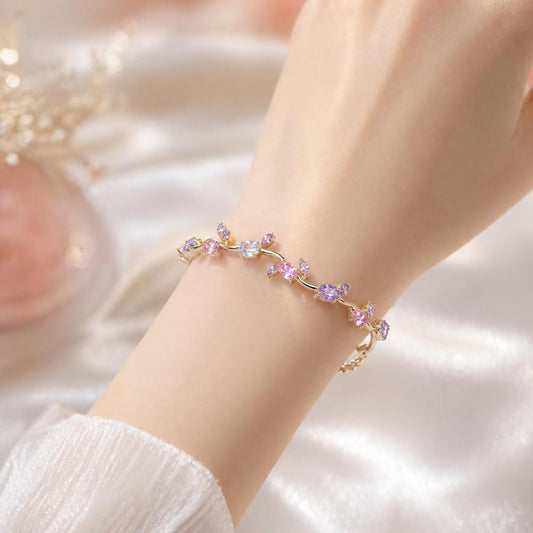 Pink Crystal Vine Bracelet