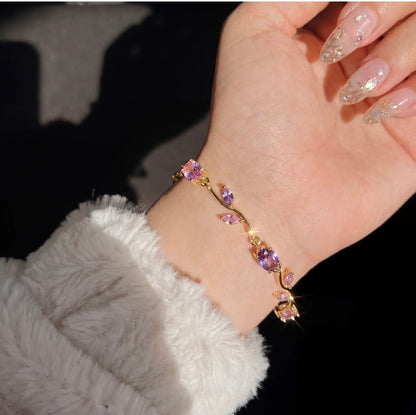 Pink Crystal Vine Bracelet