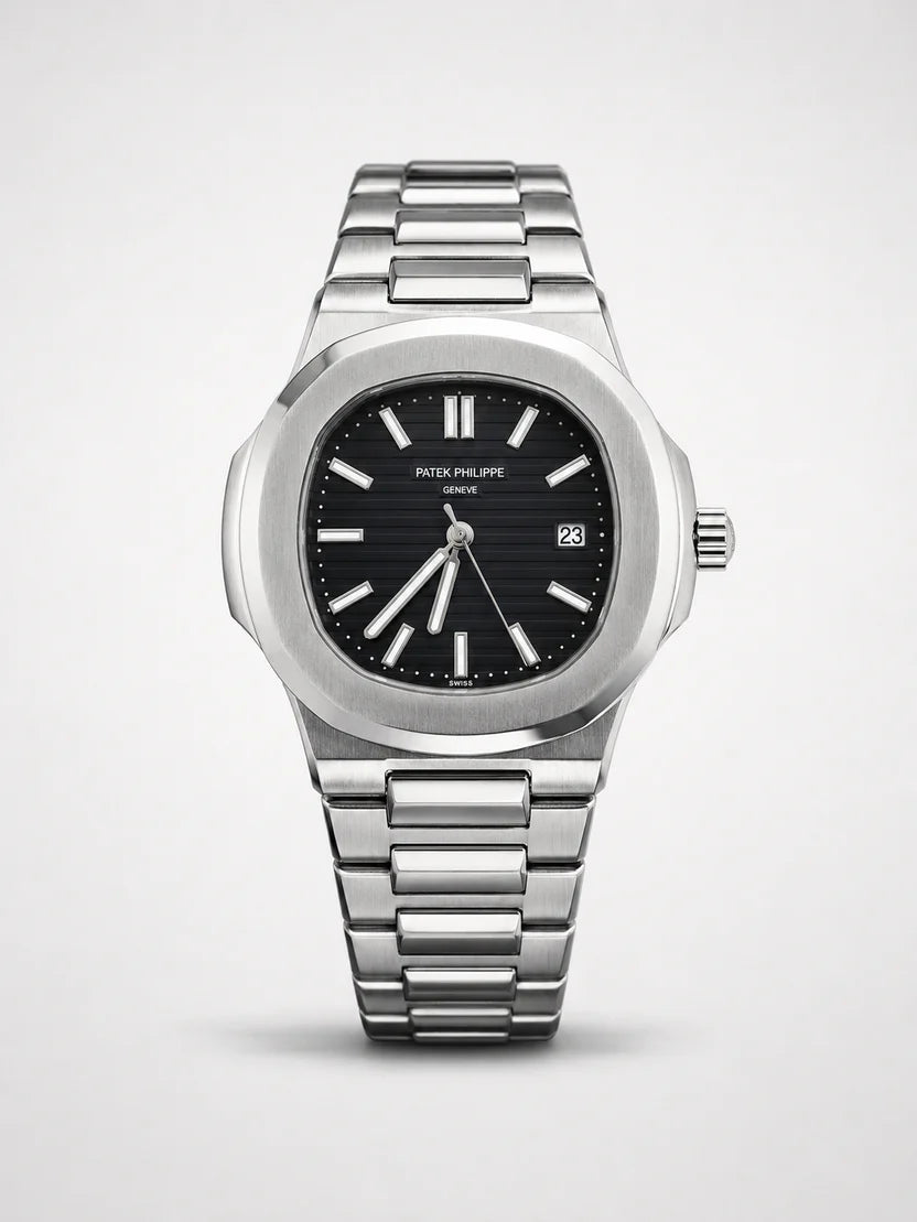 Velnora Classic Silver Black Dial Watch