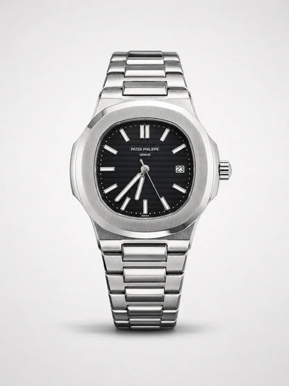 Velnora Classic Silver Black Dial Watch