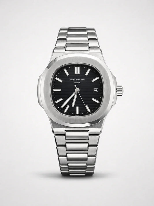Velnora Classic Silver Black Dial Watch