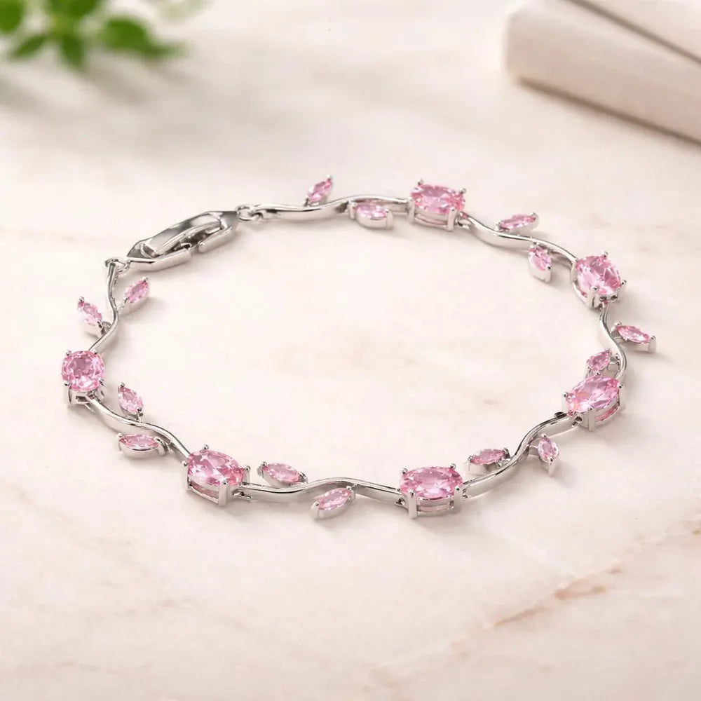Pink Crystal Vine Bracelet