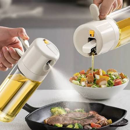 470ml Glass Oil Spray Bottle – Premium Kitchen Oil Mister for Cooking