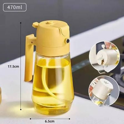 470ml Glass Oil Spray Bottle – Premium Kitchen Oil Mister for Cooking